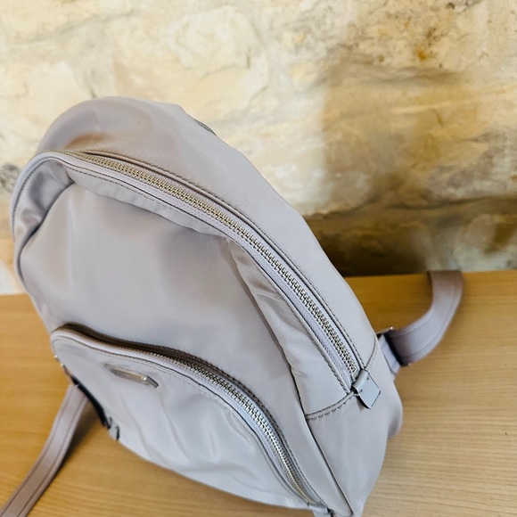 Kate spade Dawn Medium Nylon Backpack grey NWT authentic softtaupe